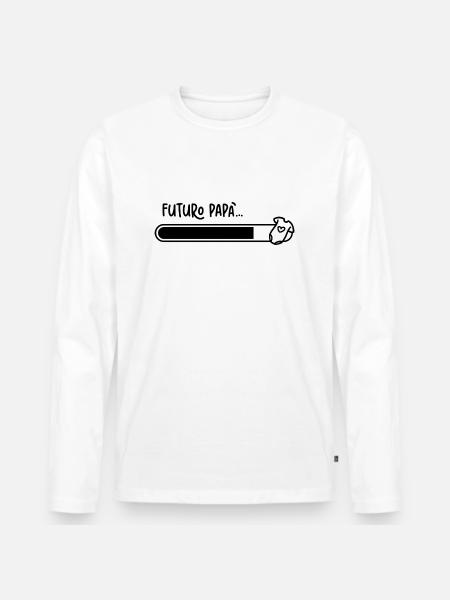 Futuro papà - Maglia a manica lunga ecologica premium da uomo - bianco