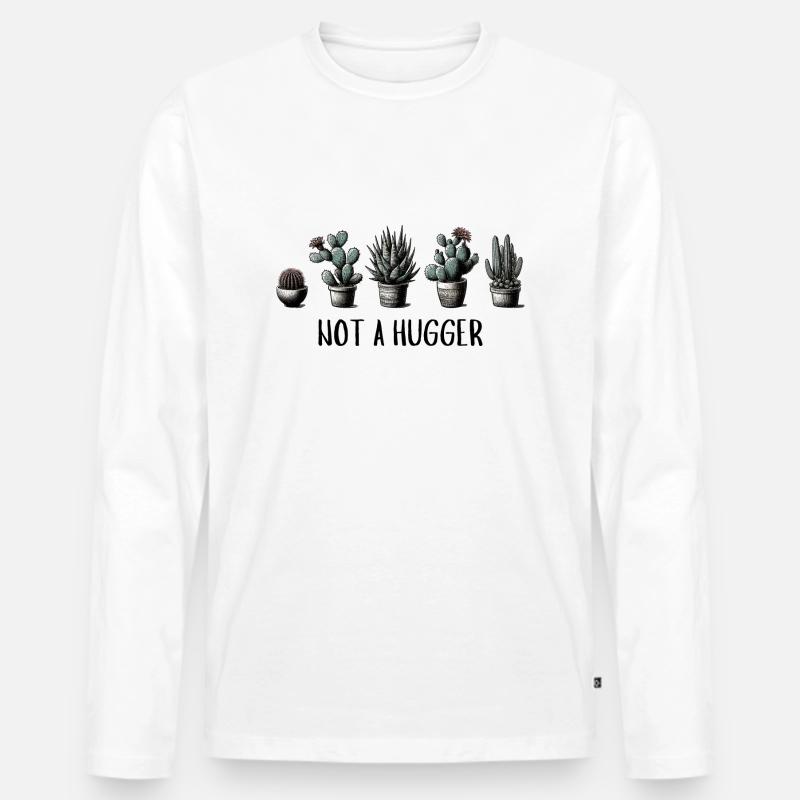 Kein Umarmer - Männer Premium Bio Langarmshirt - Weiß