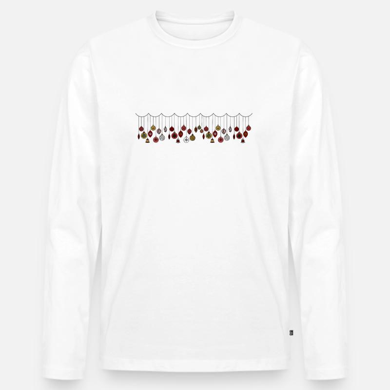 Girlande - Männer Premium Bio Langarmshirt - Weiß
