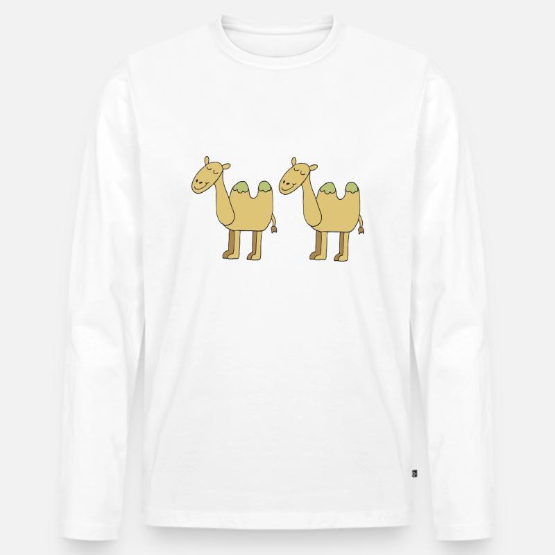 kamel zu zweit - Männer Premium Bio Langarmshirt - Weiß