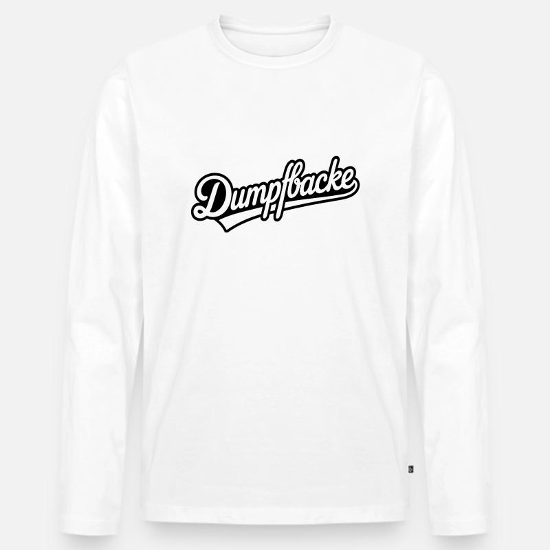 Dumpfbacke - Funny Deutsche Memes - Männer Premium Bio Langarmshirt - Weiß