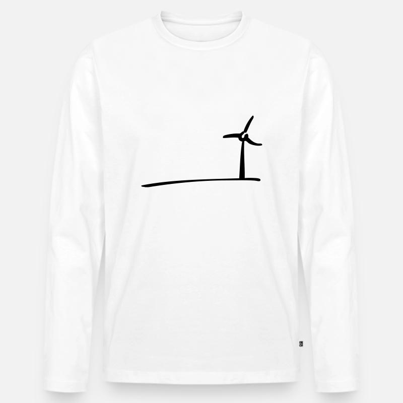 Windmill - Männer Premium Bio Langarmshirt - Weiß