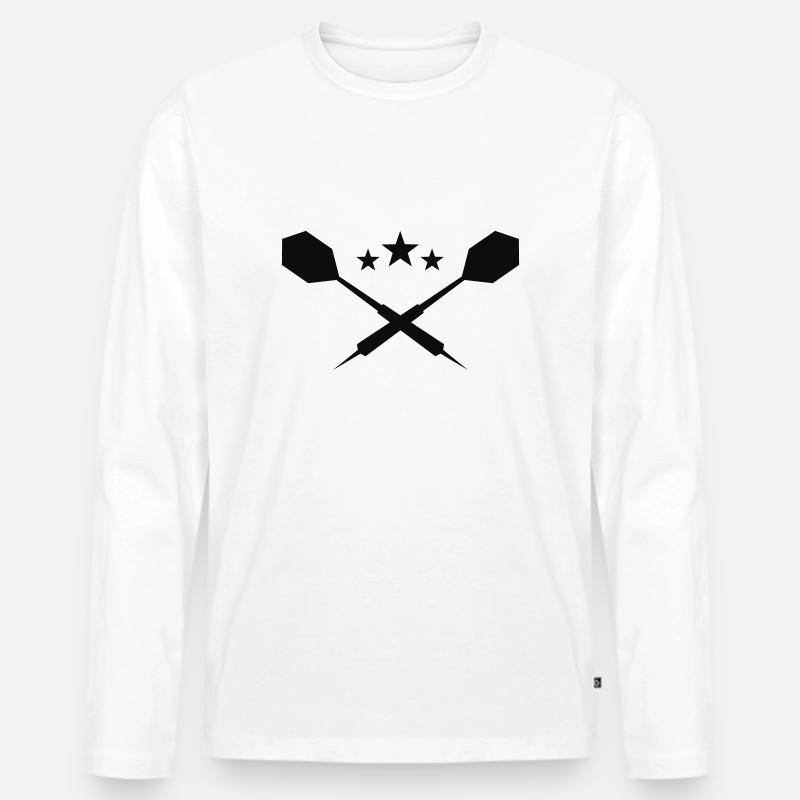 Dart Pfeile - einfarbig - Männer Premium Bio Langarmshirt - Weiß
