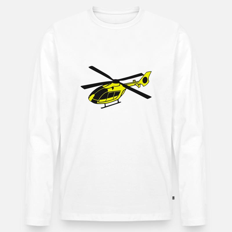 ec135farbig - Männer Premium Bio Langarmshirt - Weiß