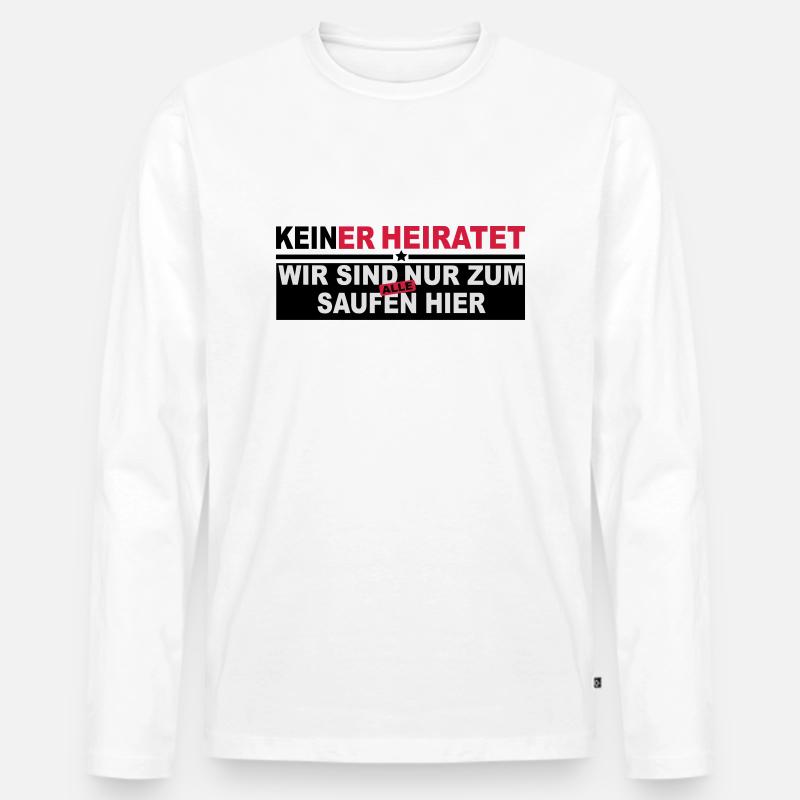 feiern - Männer Premium Bio Langarmshirt - Weiß