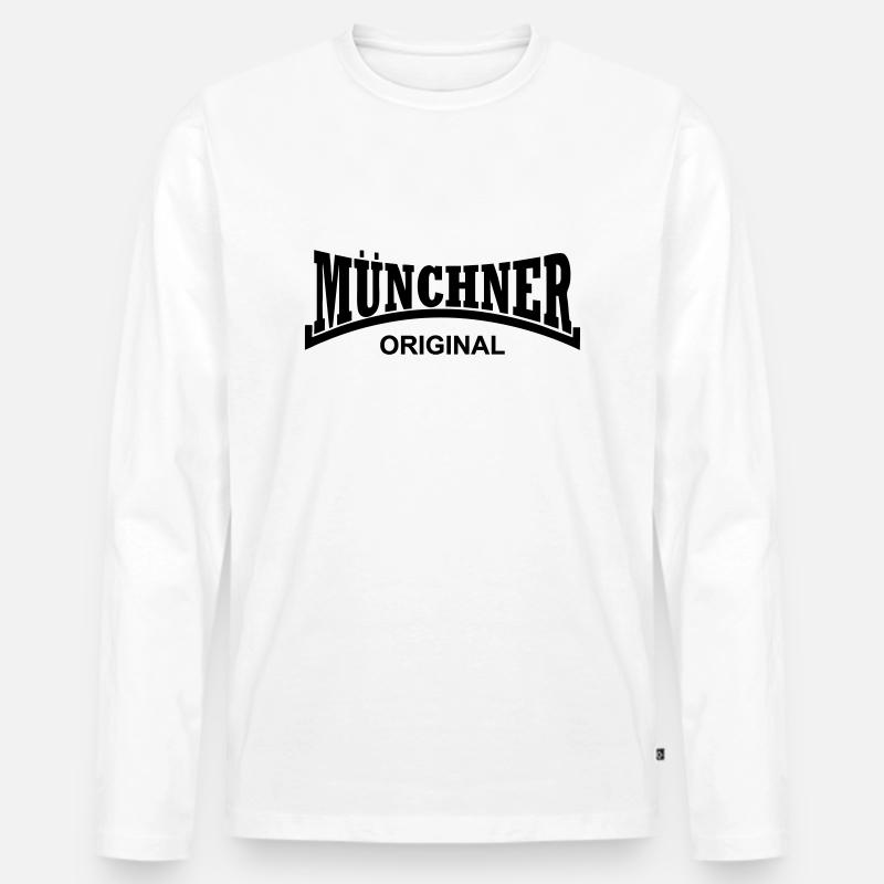 Münchner Original - Männer Premium Bio Langarmshirt - Weiß