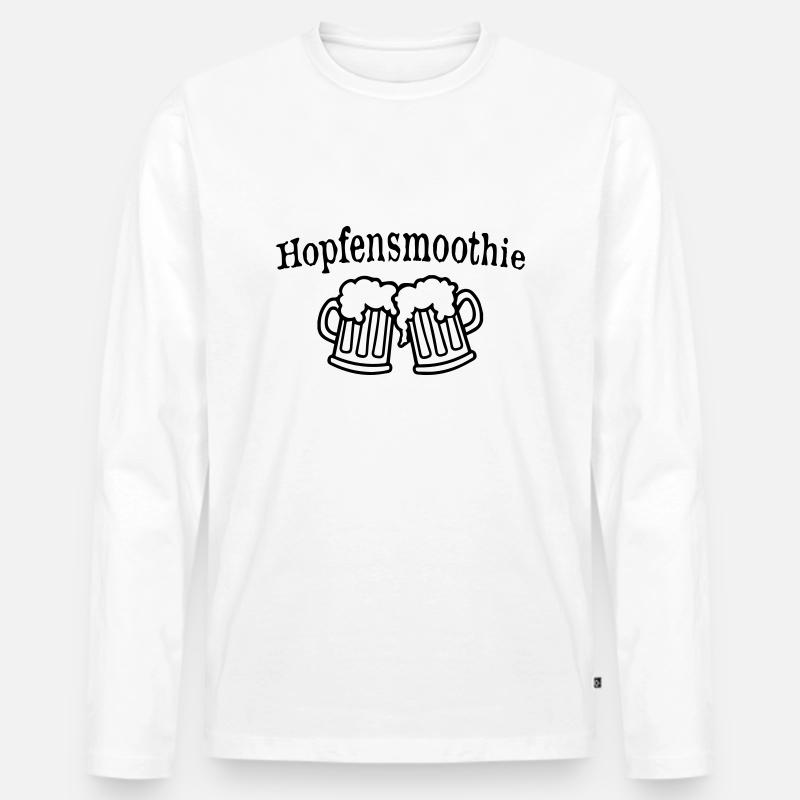 Hopfensmoothie - Männer Premium Bio Langarmshirt - Weiß