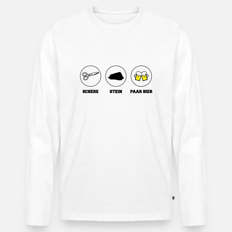 blockedName - Männer Premium Bio Langarmshirt - Weiß