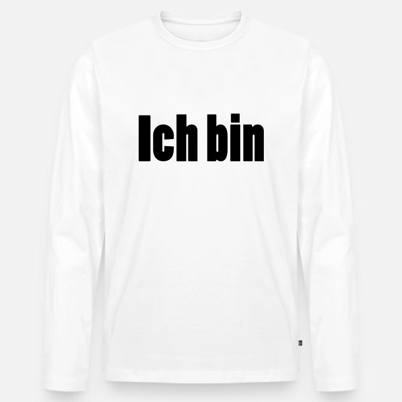ich bin + dein Name - Männer Premium Bio Langarmshirt - Weiß