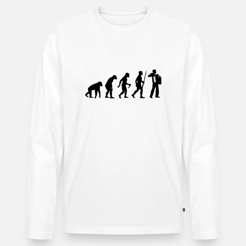 Akkordeon Evolution - Männer Premium Bio Langarmshirt - Weiß