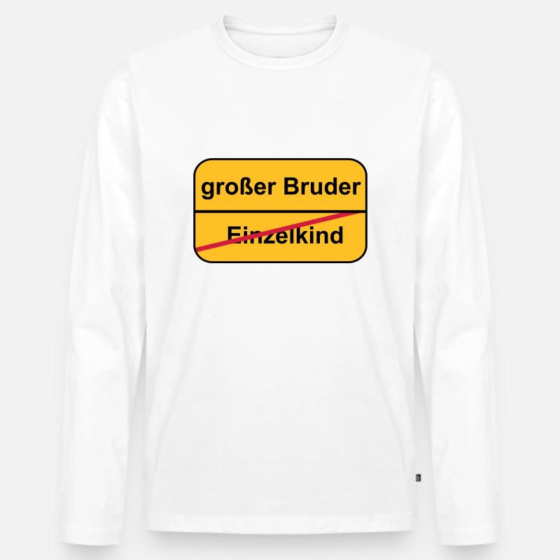 großer Bruder - Männer Premium Bio Langarmshirt - Weiß