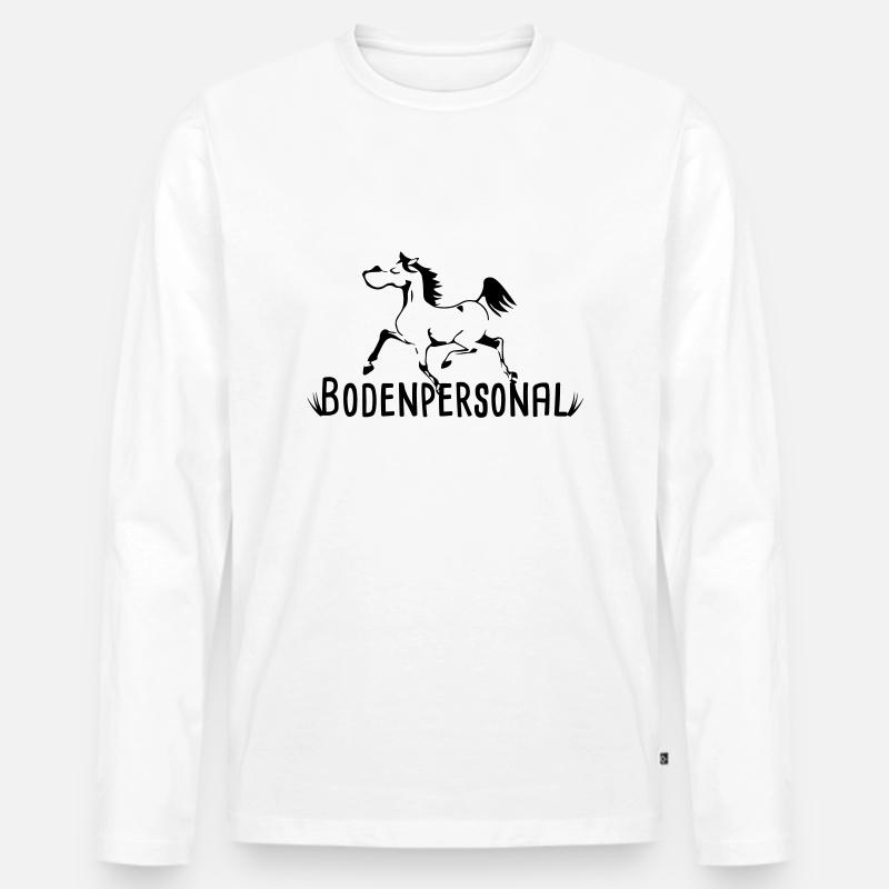 Bodenpersonal - Männer Premium Bio Langarmshirt - Weiß
