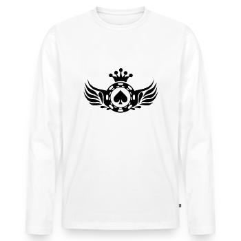 poker_ace_shield_f1 - T-shirt manches longues Premium bio Homme - blanc - Devant - Nico (187cm)
