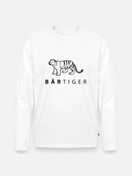 bärtiger - Männer Premium Bio Langarmshirt - Weiß