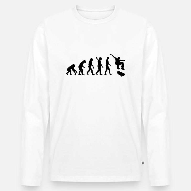 Evolution Skateboard - Männer Premium Bio Langarmshirt - Weiß