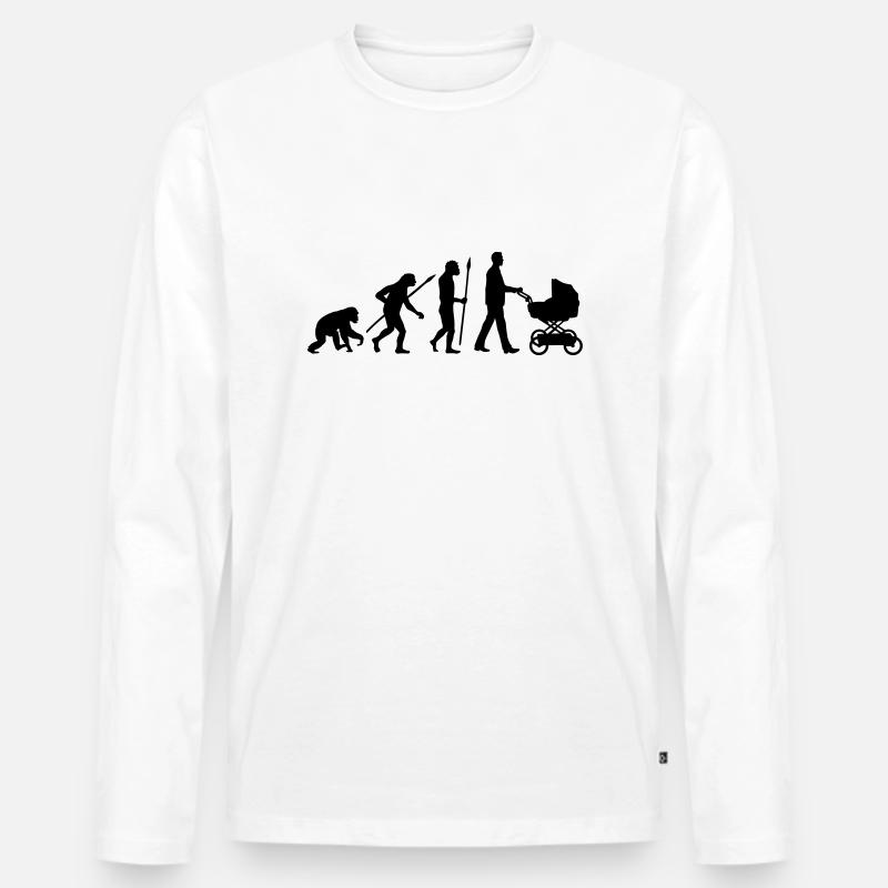 evolution_kinderwagen_mann_a_1c - Männer Premium Bio Langarmshirt - Weiß