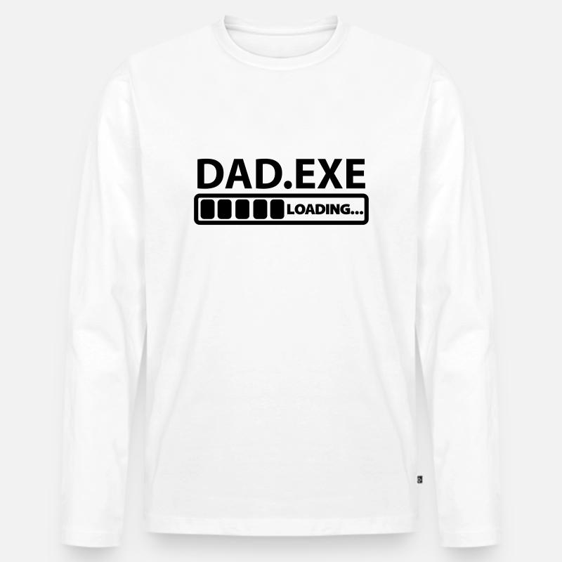 dad exe loading - Männer Premium Bio Langarmshirt - Weiß