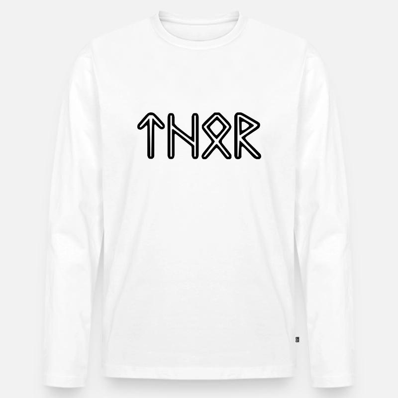 Wikinger Thor - Männer Premium Bio Langarmshirt - Weiß
