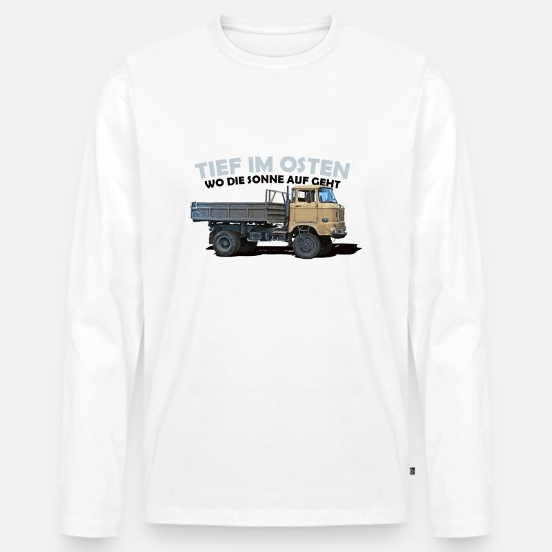 ifa w50 ddr ossi - Männer Premium Bio Langarmshirt - Weiß