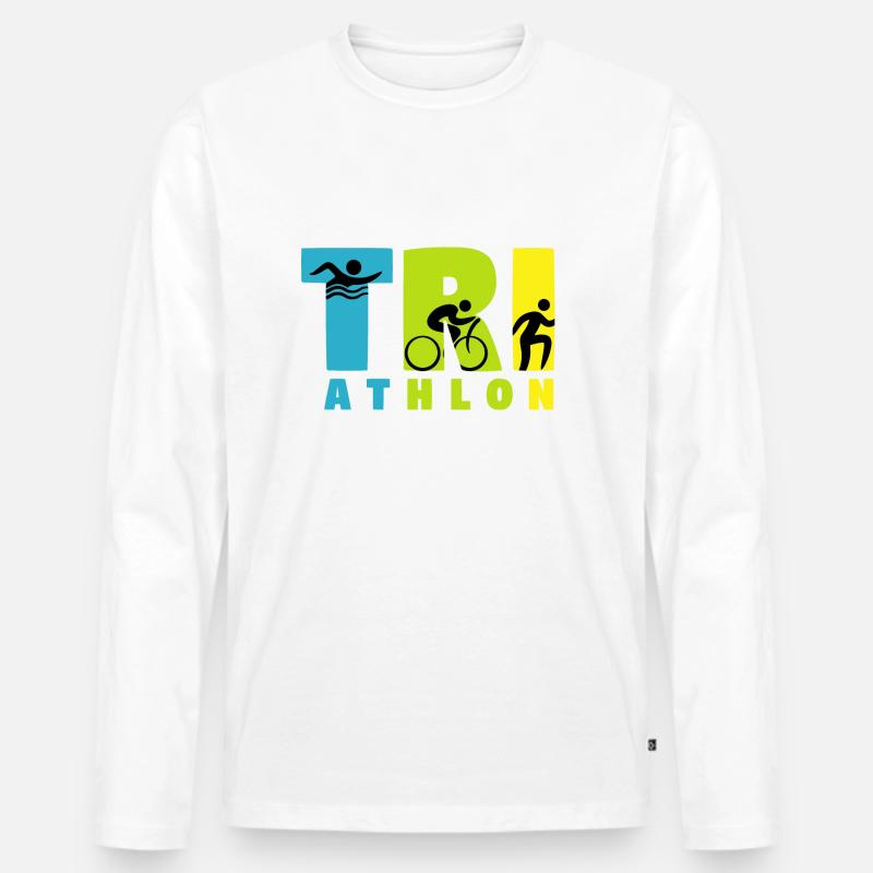 triathlon - Männer Premium Bio Langarmshirt - Weiß