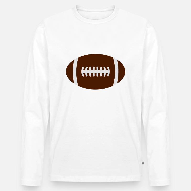 Rugbyball - Männer Premium Bio Langarmshirt - Weiß