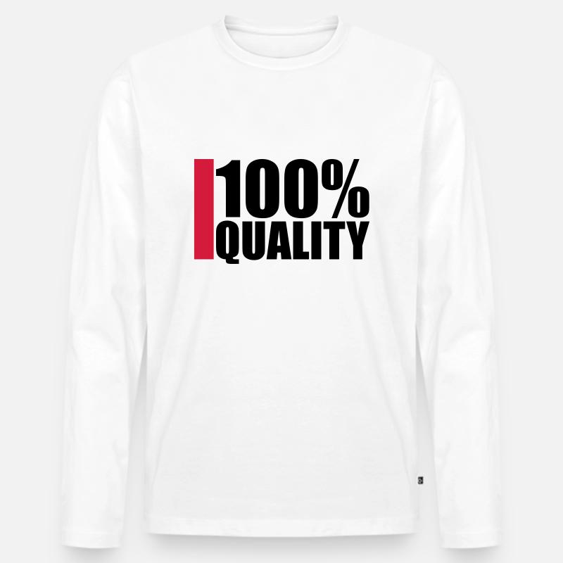 100 Procent Quality Design - Männer Premium Bio Langarmshirt - Weiß