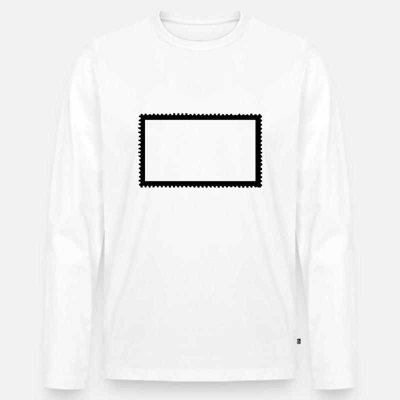 Briefmarke - Männer Premium Bio Langarmshirt - Weiß