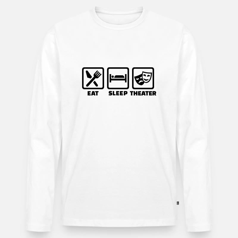 Theater - Männer Premium Bio Langarmshirt - Weiß