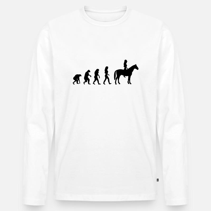 reiterin evolution frauen - Männer Premium Bio Langarmshirt - Weiß