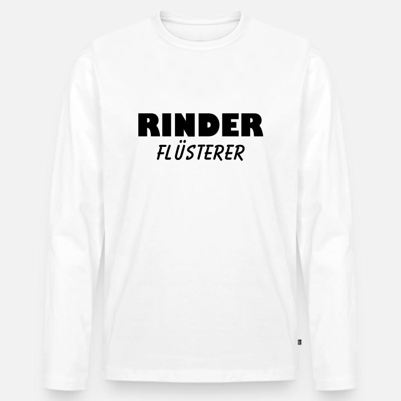 rinder flüsterer - Männer Premium Bio Langarmshirt - Weiß
