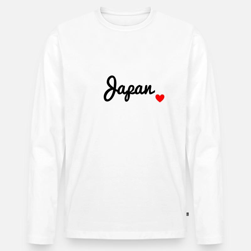 Japan - Männer Premium Bio Langarmshirt - Weiß