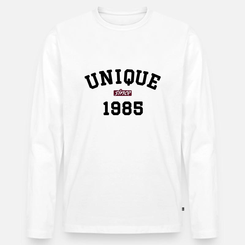 Unique Since 1985 - Männer Premium Bio Langarmshirt - Weiß