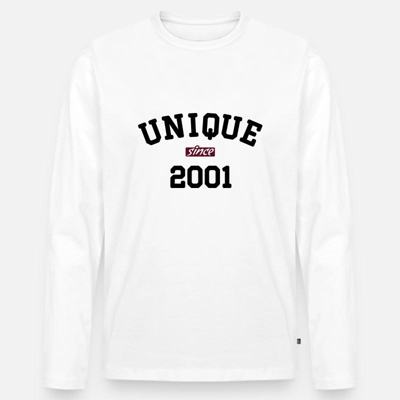 Unique Since 2001 - Männer Premium Bio Langarmshirt - Weiß