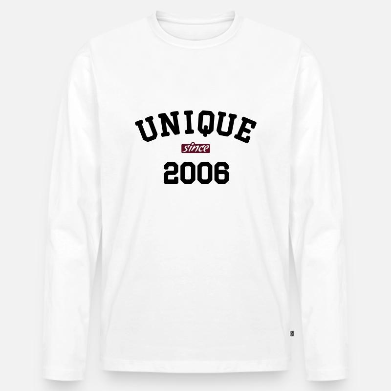 Unique Since 2006 - Männer Premium Bio Langarmshirt - Weiß
