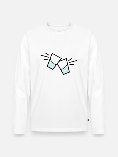 vodka glas - Männer Premium Bio Langarmshirt - Weiß