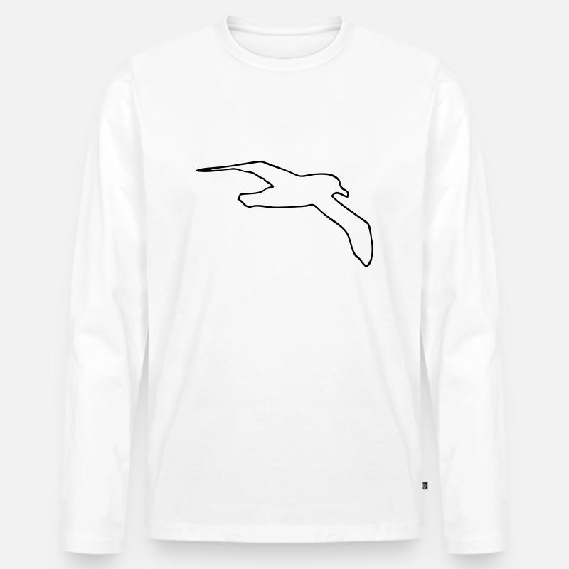 Möwe - Männer Premium Bio Langarmshirt - Weiß