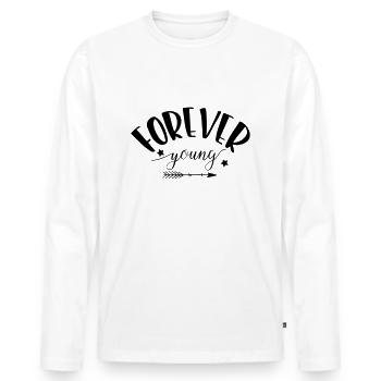 forever_young - Männer Premium Bio Langarmshirt - Weiß - Vorne - Nico (187cm)