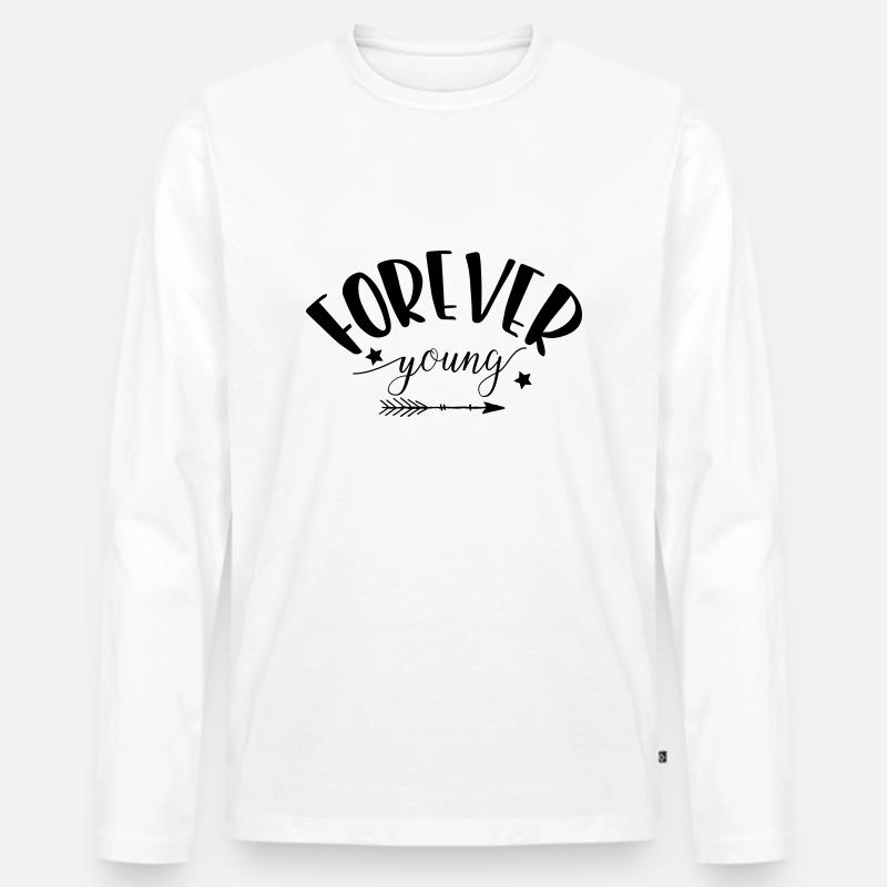 forever_young - Männer Premium Bio Langarmshirt - Weiß