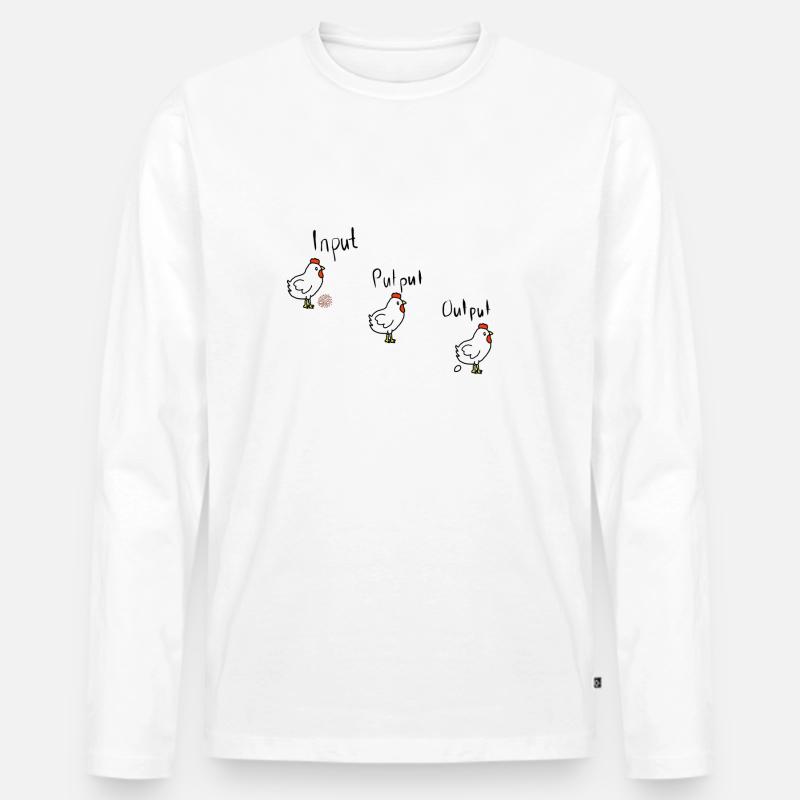 Input Putput Output - Männer Premium Bio Langarmshirt - Weiß