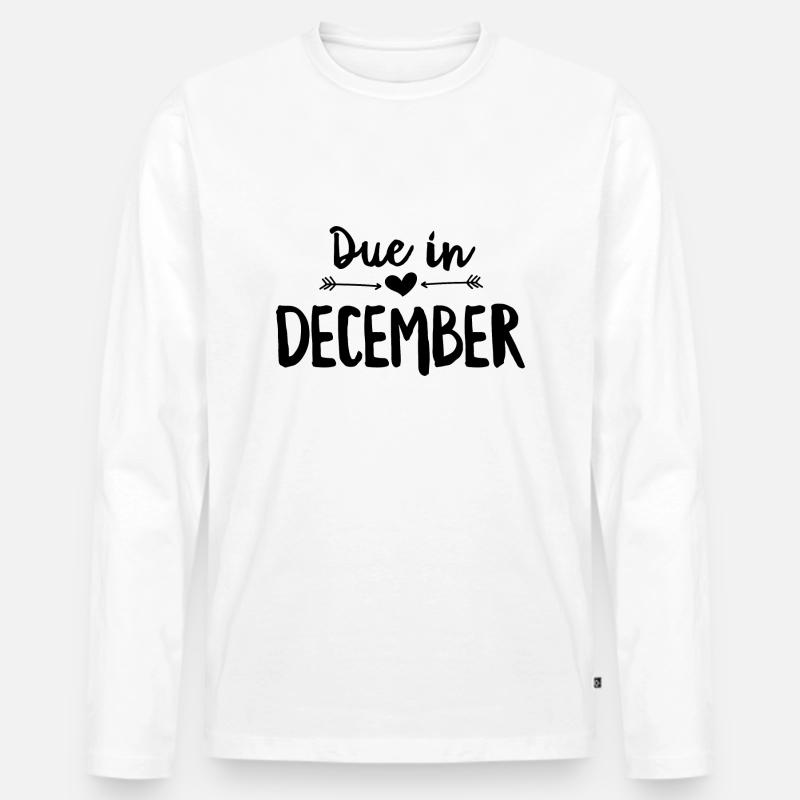 Fällig im Dezember - Männer Premium Bio Langarmshirt - Weiß