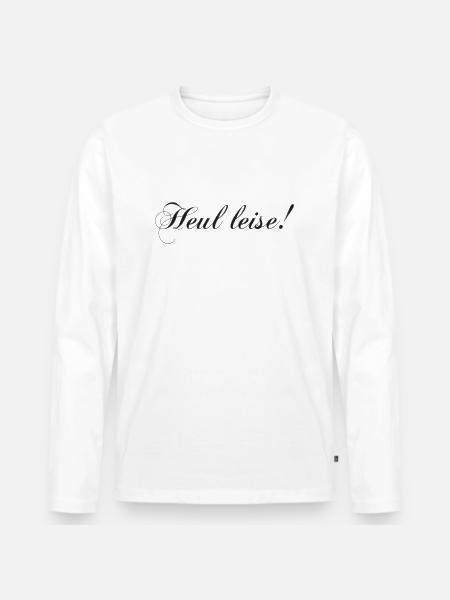 Heul - Männer Premium Bio Langarmshirt - Weiß