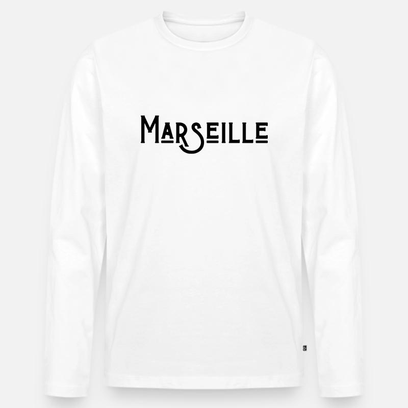 Marseille - Männer Premium Bio Langarmshirt - Weiß