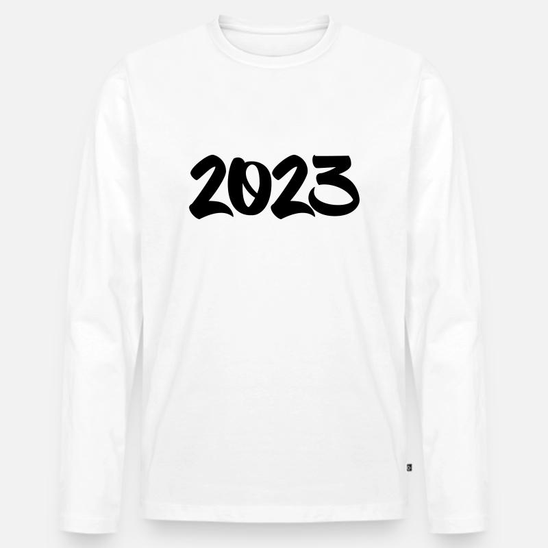 2023 - Männer Premium Bio Langarmshirt - Weiß