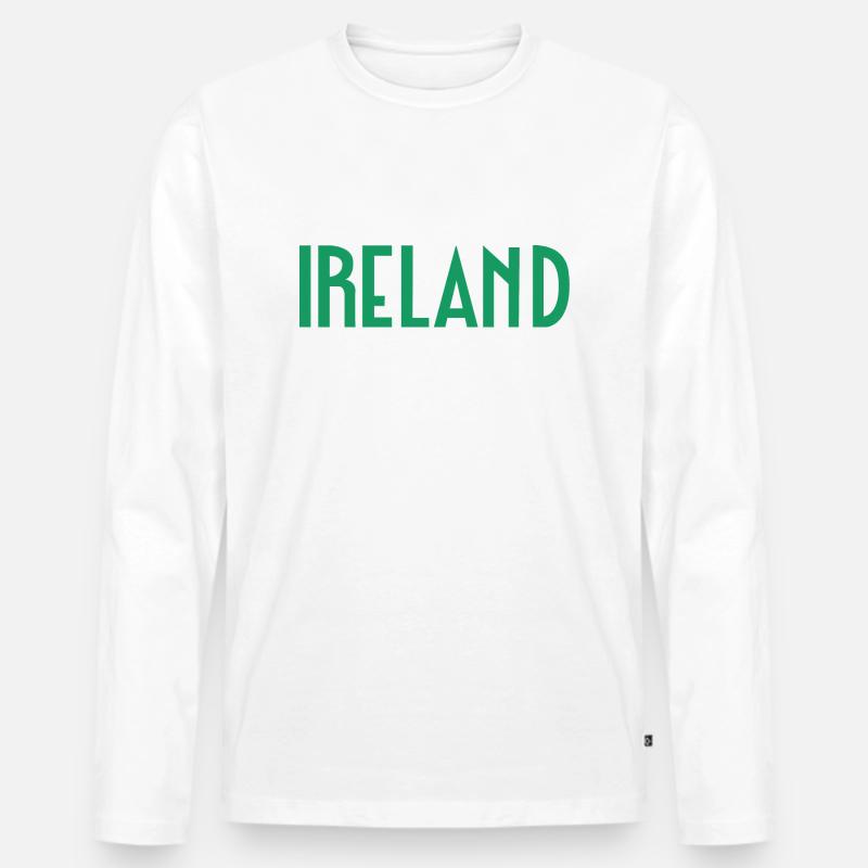Irland - Männer Premium Bio Langarmshirt - Weiß