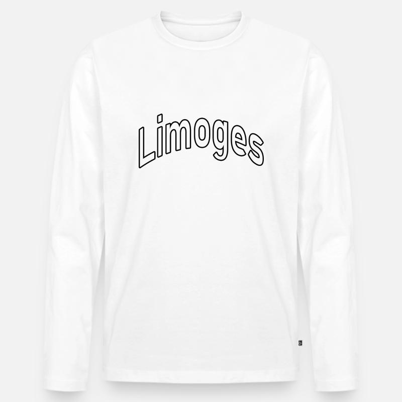 Limoges - Männer Premium Bio Langarmshirt - Weiß