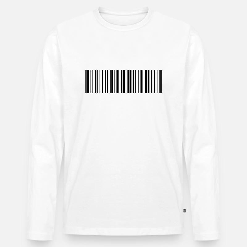 QR-Code Schwarz - Männer Premium Bio Langarmshirt - Weiß