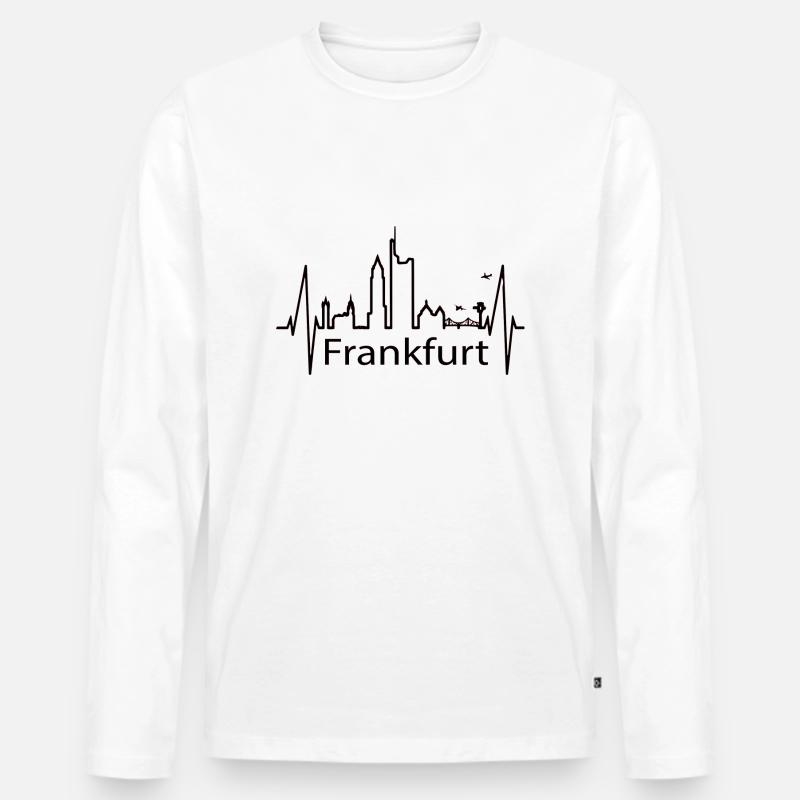 Frankfurt besser - Männer Premium Bio Langarmshirt - Weiß