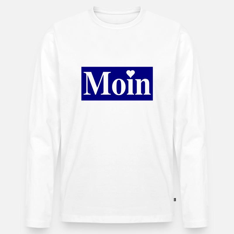 Moin - Männer Premium Bio Langarmshirt - Weiß