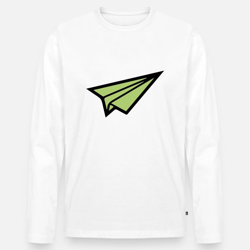 papierflieger 02 - Männer Premium Bio Langarmshirt - Weiß