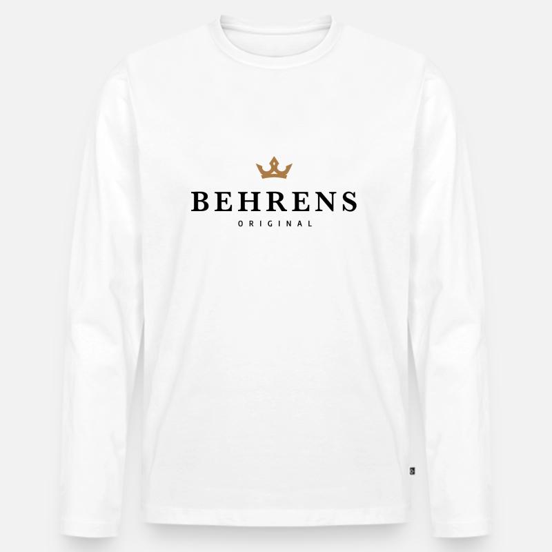 Behrens - Männer Premium Bio Langarmshirt - Weiß